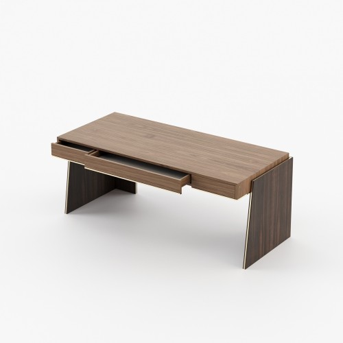 Bureau 174 - Dara - Spacious wooden desk with storage space and elegant design - Pacific Compagnie.