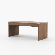 Bureau 174 - Bonham 2 drawers - Meuble de bureau en noyer mat avec espaces de rangement - Pacific Compagnie.