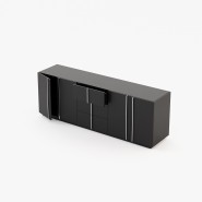 Buffet 174 - Macau - Black lacquer matte finish sideboard - Pacific Compagnie.