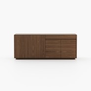 Buffet 174 - Kairos - Spacious sideboard with matte walnut finish and metal legs - Pacific Compagnie.