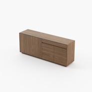 Buffet 174 - Kairos - Meuble de rangement en noyer mat avec style contemporain - Pacific Compagnie.