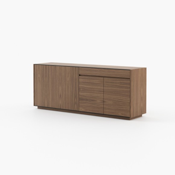 Buffet 174 - Kairos - Luxurious walnut sideboard with metal hardware and modern design - Pacific Compagnie.