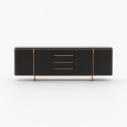 Buffet 174 - Dean - Buffet en bois avec finition métallique, style contemporain - Pacific Compagnie.