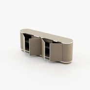 Buffet 174 - Brown | Buffet en bois et métal de couleur noyer mat - Pacific Compagnie.