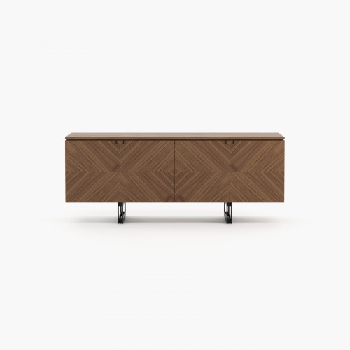 Buffet 174 - Boris - Walnut sideboard with metal accents - Pacific Compagnie.