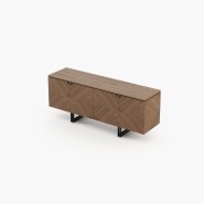 Buffet 174 - Boris - Small-sized wooden buffet in walnut matte finish - Pacific Compagnie.