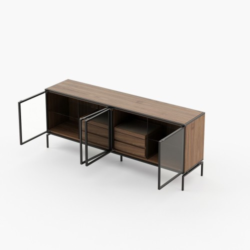 Buffet 174 - Austen - Walnut sideboard with smoked eucalyptus veneer - Pacific Compagnie.