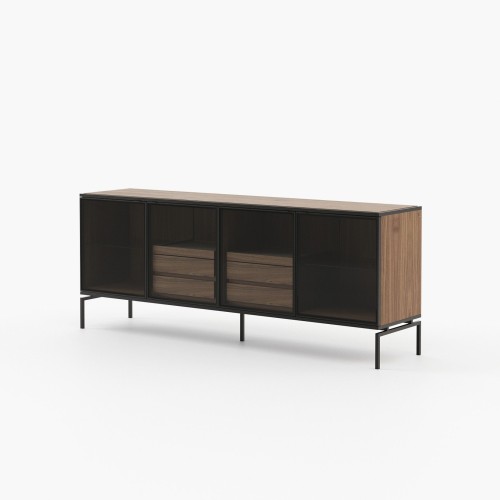 Buffet 174 - Austen - Sideboard with beige grey lacquer and black lacquer options - Pacific Compagnie.