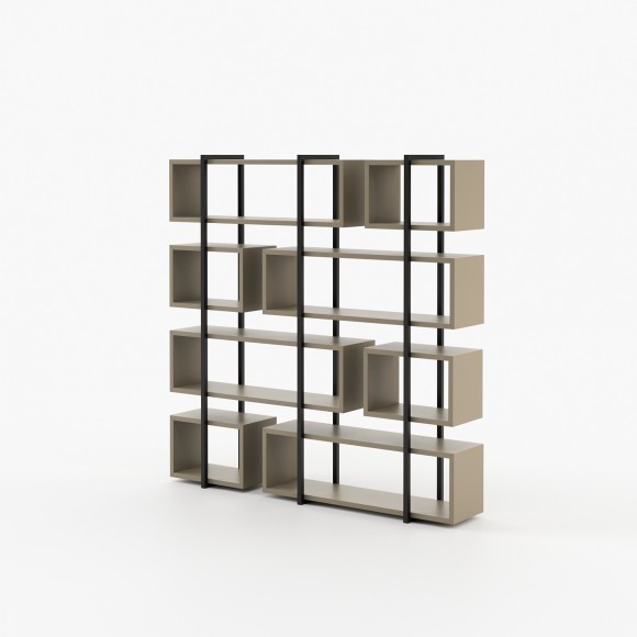 Bibliothèque 174 - Praga - Modern wooden bookcase with matte finish, ideal for office decor - Pacific Compagnie.