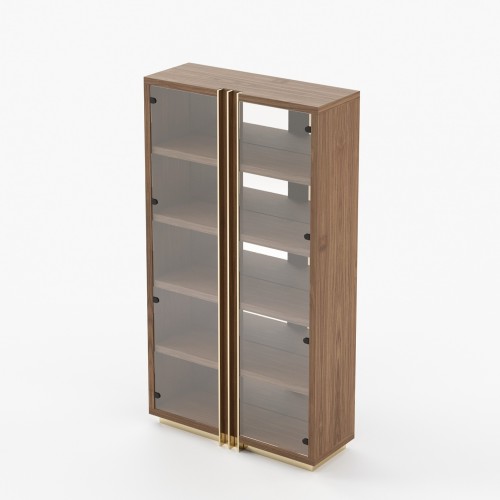 Bibliothèque 174 - D'arc - Sleek metal and wood bookcase in black - Pacific Compagnie.