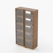 Bibliothèque 174 - D'arc - Sleek metal and wood bookcase in black - Pacific Compagnie.