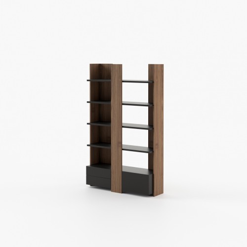 Bibliothèque 174 - Biel - Wooden book storage with sleek design and metal frame - Pacific Compagnie.