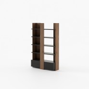 Bibliothèque 174 - Biel - Wooden book storage with sleek design and metal frame - Pacific Compagnie.