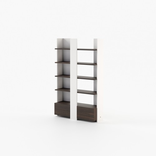 Bibliothèque 174 - Biel - Space-saving wood and metal bookcase for compact spaces - Pacific Compagnie.