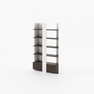 Bibliothèque 174 - Biel - Space-saving wood and metal bookcase for compact spaces - Pacific Compagnie.