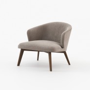 Fauteuil 174 - Nelly - Timeless lounge chair with wooden frame, fabric seating, and a touch of sophistication - Pacific Compagni