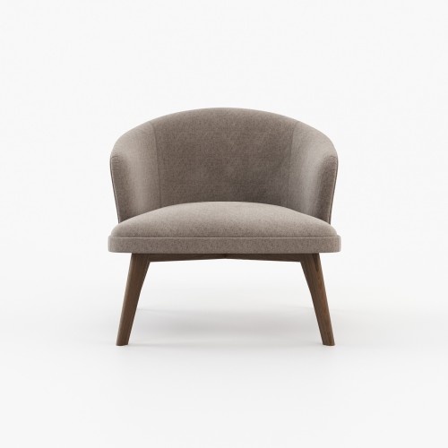 Fauteuil 174 - Nelly - Meuble en bois massif avec tissu crème et taupe - Pacific Compagnie.