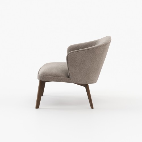 Fauteuil 174 - Nelly - Siège en bois avec tissu épais en sable et taupe - Pacific Compagnie.