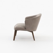 Fauteuil 174 - Nelly - Cozy wooden armchair with fabric cushioning, ideal for reading nooks - Pacific Compagnie.