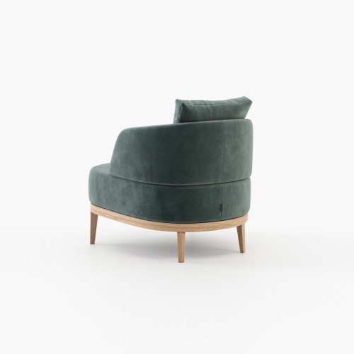 Fauteuil 174 - Keros - Fauteuil en bois et tissu de couleur blanche - Pacific Compagnie.