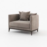 Fauteuil 174 - Harold - Armchair en bois et tissu, adaptable à différents styles de décoration - Pacific Compagnie.