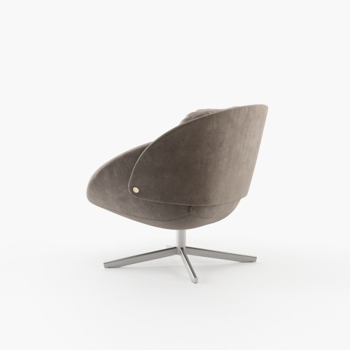 Fauteuil 174 - George - White fabric armchair with metal frame - Pacific Compagnie.