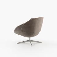 Fauteuil 174 - George - White fabric armchair with metal frame - Pacific Compagnie.