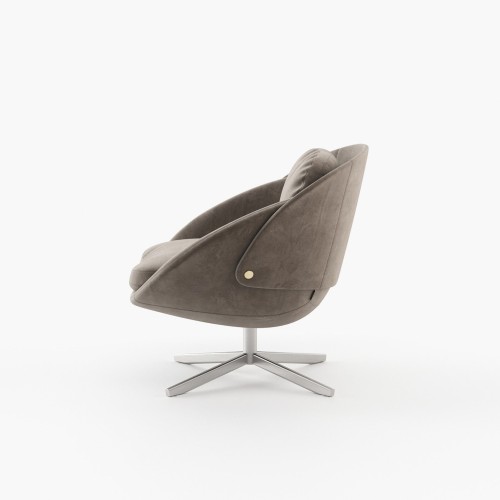 Fauteuil 174 - George - Chaise design Fauteuil 174-George en bleu profond, taupe, kaki ou blanc, fauteuil en métal et tissu - Pa