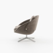 Fauteuil 174 - George - Chaise design Fauteuil 174-George en bleu profond, taupe, kaki ou blanc, fauteuil en métal et tissu - Pa