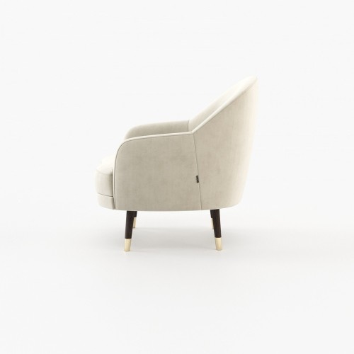 Fauteuil 174 - Cosy - Comfortable lounge chair with metal frame and wood accents - Pacific Compagnie.