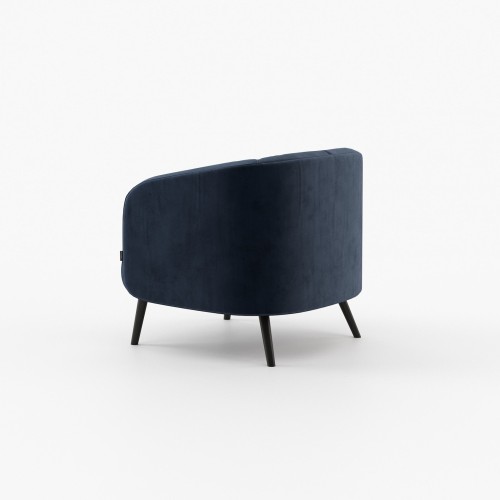 Fauteuil 174 - Amalfi - Sleek and modern Khaki-colored armchair with wooden accents, great for home offices - Pacific Compagnie.