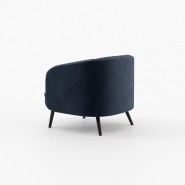 Fauteuil 174 - Amalfi - Sleek and modern Khaki-colored armchair with wooden accents, great for home offices - Pacific Compagnie.