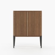 Meuble bar 174 - Alvar - Modern bar furniture in Smoked Eucalyptus Veneer Matte finish - Pacific Compagnie.