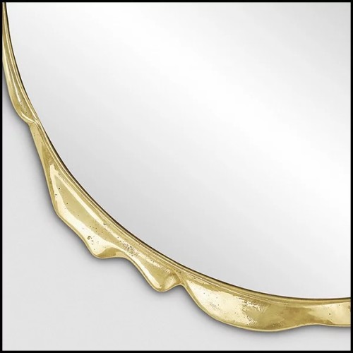 Miroir 145 - Magma - High-end round mirror with cast aluminum and gold detailing - Pacific Compagnie.