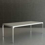 Tables 150 - Alexander - Luxurious dining table with cuir and laiton chromé materials - Pacific Compagnie.