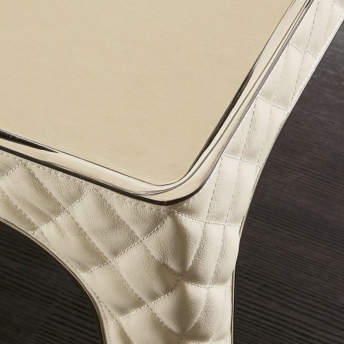 Tables 150 - Alexander - Exclusive tables de repas de luxe with laiton chromé and cuir - Pacific Compagnie.