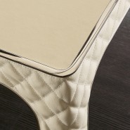 Tables 150 - Alexander - Exclusive tables de repas de luxe with laiton chromé and cuir - Pacific Compagnie.