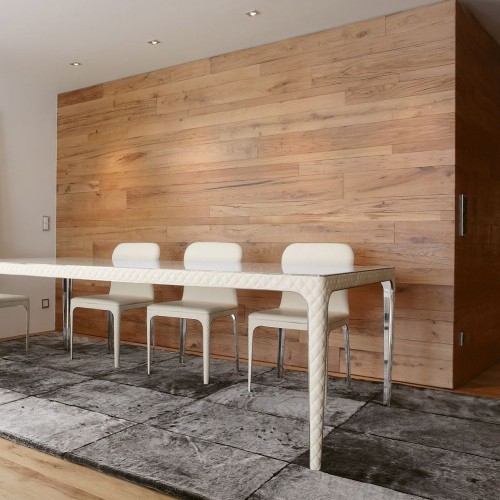 Tables 150 - Alexander - Luxury dining table with elegant laiton chromé and cuir details - Pacific Compagnie.