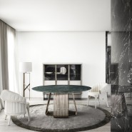 Tables 150 - Alyson Round - High-end dining table with diam. 170XH75 dimensions - Pacific Compagnie.