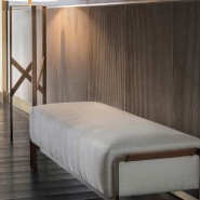 Bancs 150 - Arthur - Elegant bronzed brass luxury bench for interior design - Pacific Compagnie.