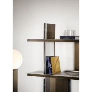 Bibliothèques 150 - Asia - Luxury leather bookcase in brown leather - Pacific Compagnie.