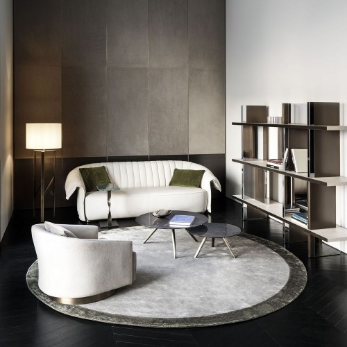 Bibliothèques 150 - Asia | Étagère Bibliothèques 150- Asia en cuir noir - Pacific Compagnie.