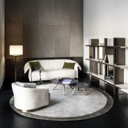 Bibliothèques 150 - Asia - Exquisite leather bibliothèque with gold accents - Pacific Compagnie.