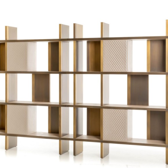 Bibliothèques 150 - Asia High Box - Elegant leather bibliothèque with adjustable height - Pacific Compagnie.