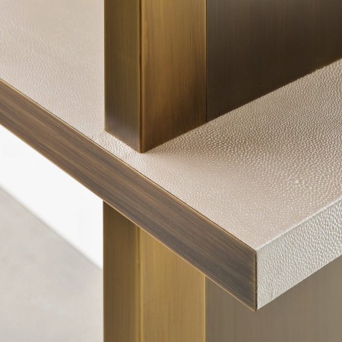 Bibliothèques 150 - Asia High Box - Bibliothèque design en cuir noir - Pacific Compagnie.