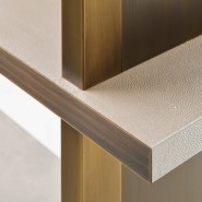 Bibliothèques 150 - Asia High Box - High-end leather library with spacious storage - Pacific Compagnie.