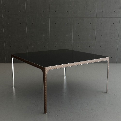 Tables 150 - Alexander - Chrome and leather dining table with sleek design - Pacific Compagnie.