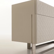 Buffets 150 - Blade - Modern ebony buffet with sleek chrome hardware - Pacific Compagnie.