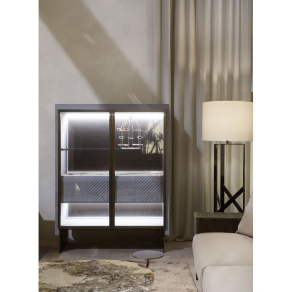 Buffets 150 - Iole High - Exquisite buffet with refined bronzed brass accents - Pacific Compagnie.