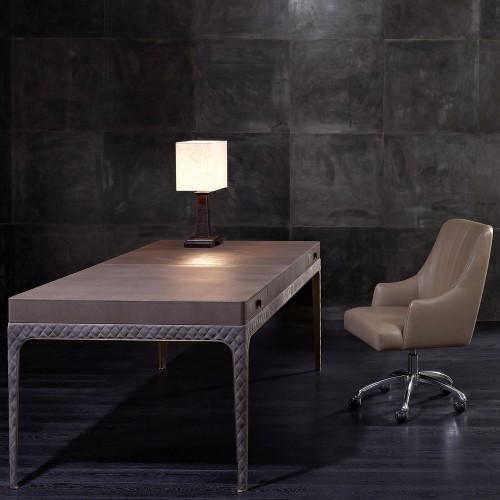 Bureaux 150 - Coline - Executive office desk in chrome and bronzed brass - Pacific Compagnie.
